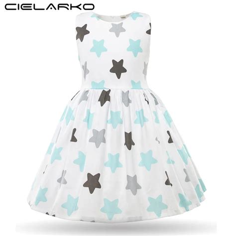 Cielarko Kids Girl Stars Dress Baby Fancy Casual A Line Printed Dresses