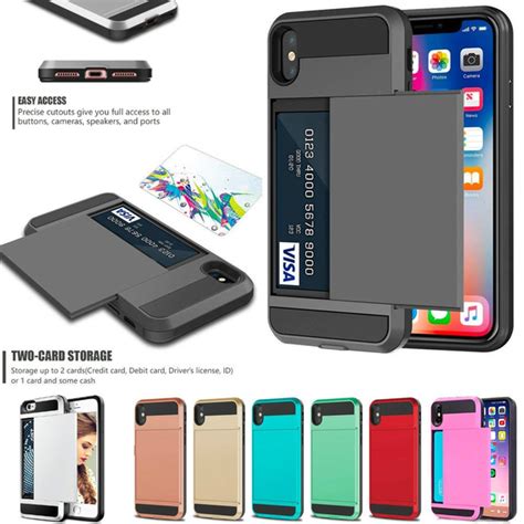 These 5 iphone x credit card cases protect your phone and hold your cards: Shockproof Case Credit Card Holder Cover Wallet Slot For IPhone 11 Pro Max X XS 8 7 Plus Wallet ...