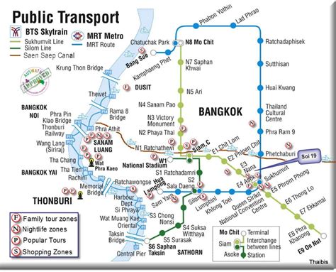 Bangkok Carte De Transport Bangkok Transports Publics De La Carte