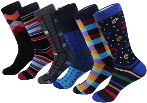Mio Marino Marino Mens Dress Socks Fun Colorful Socks For Men Cotton Funky Socks 6 Pack