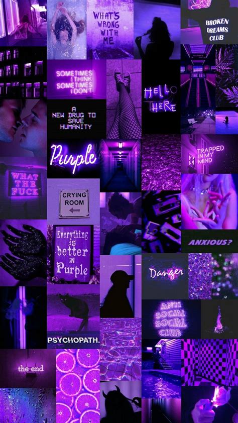 View 25 Collage Wallpaper Neon Dark Purple Aesthetic