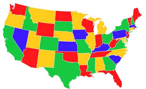 United States Map 4 Colors