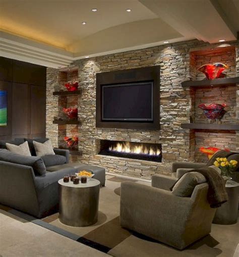Inspiring 20 Fabulous Rock Wall Living Room Ideas To Amaze Your Guest