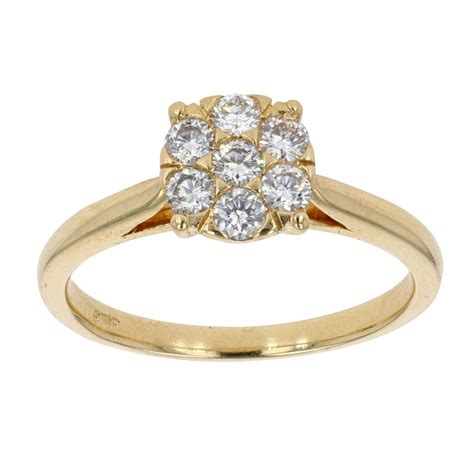 18ct Yellow Gold 050ct Diamond Cluster Ring Ramsdens Jewellery