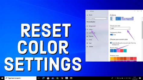 How To Reset Color Settings In Windows 10 Youtube