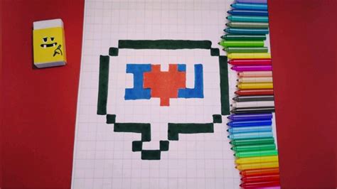 How To Draw A Thought I Love You I ♥️ U Pixel Art Step By
