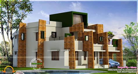Contemporary model home - Kerala home design and floor plans - 8000+ houses