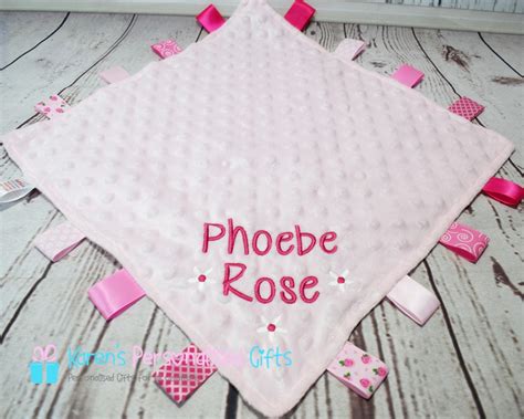 Personalised Taggie Comforter Pink Taggy Baby Blankie Etsy