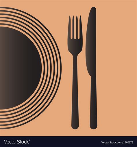 Plate Knife And Fork Royalty Free Vector Image