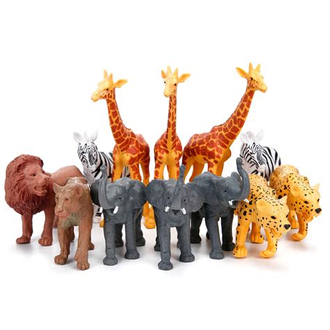 Buy Jumbo Safari Animal Figurines Toys 12 Piece African Jungle Zoo