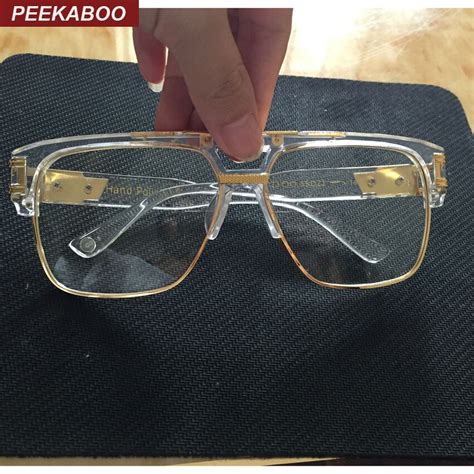 Buy Peekaboo New Fashion Oversized Gold Clear Frame