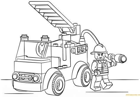 Fire coloring pages can help you teach your children about the importance of fire safety. Lego City Fire Truck Coloring Pages - Toys and Dolls ...