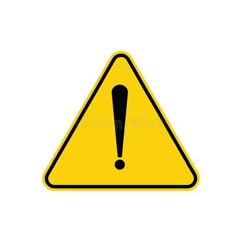 Yellow Warning Alert Traffic Sign In Triangle Board Vector Design Stock