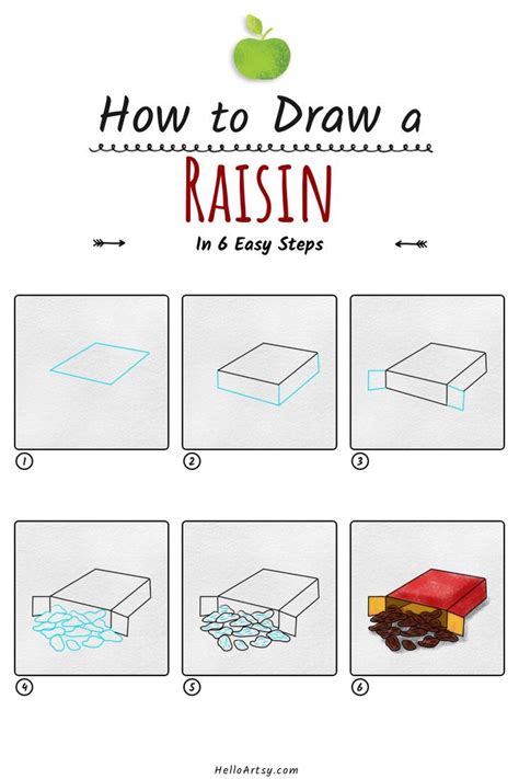 Raisin Drawing In 6 Easy Steps Pictures To Draw Drawings Raisin