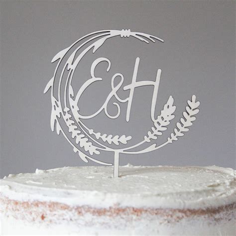 Personalised Floral Wooden Wedding Cake Topper By Fira Studio