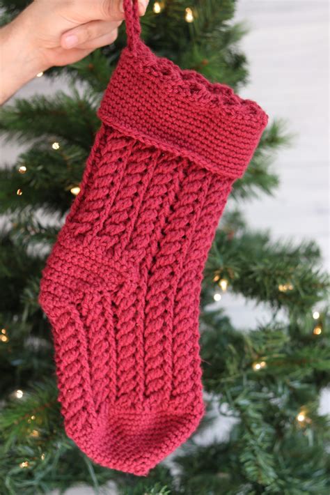 Twisted Cable Crochet Christmas Stocking Pattern Crochet Christmas Stockings Knitted Christmas