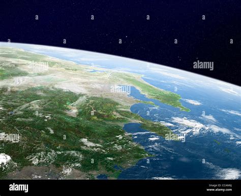 Earth From Space Japan Stock Photo Alamy
