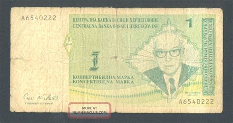 Bosnia 1 Convertible Marka Nd1998 Vg P60a Extremely Rare Banknote