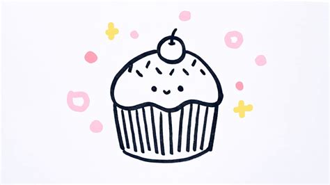 how to draw a cute cupcake🧁 easy step by step drawing guide 귀여운 컵케익 그림