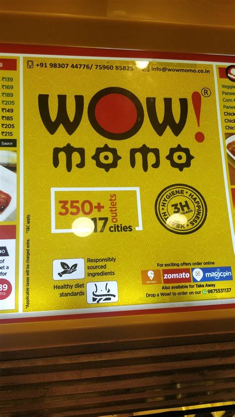Menu At Wow Momo Besant Nagar Chennai