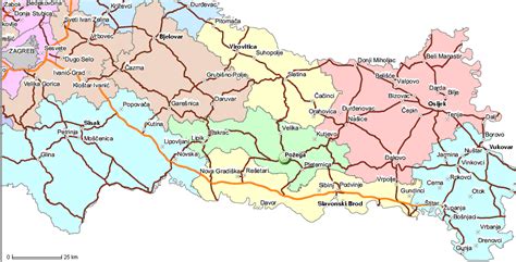 Zemljopisna Karta Slavonije Karta