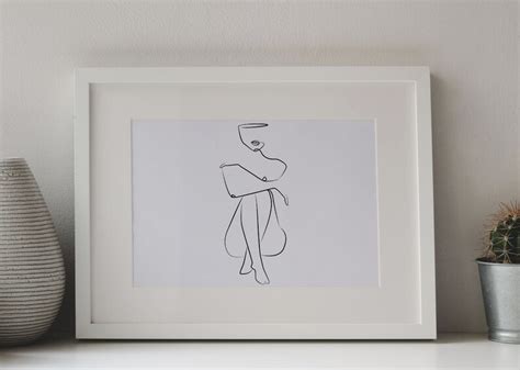 Naked Woman Poster Woman Line Art Print Single Line Art Naked Etsy Israel
