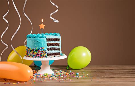 Wallpaper Balloons Birthday Colorful Cake Cake Happy Birthday