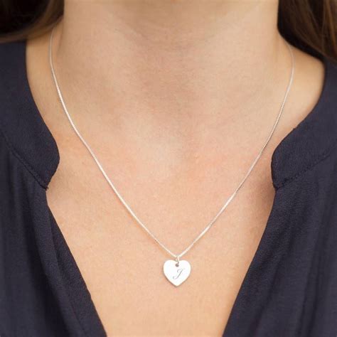 Personalised Marci Sterling Silver Heart Necklace Sterling Silver Heart Necklace Silver Heart