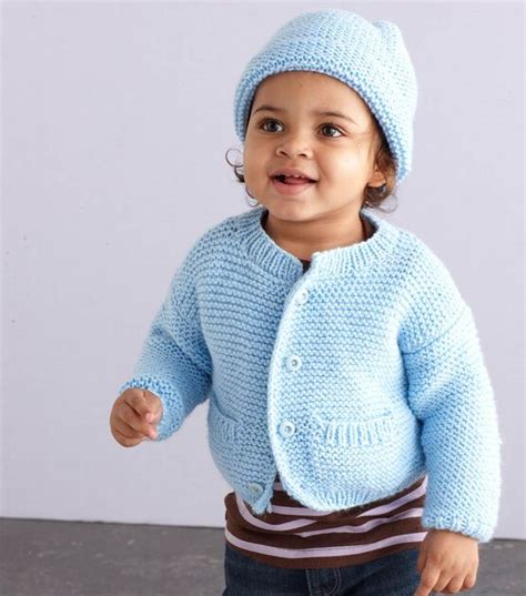 How To Make Knit A Simple Style Baby Cardigan And Hat Online Joann