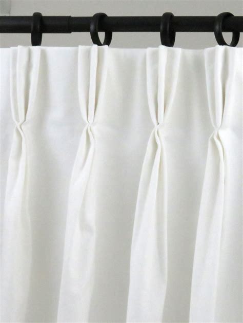 White Pinch Pleat Curtains Panels Drapery Panels 3 Fold Etsy