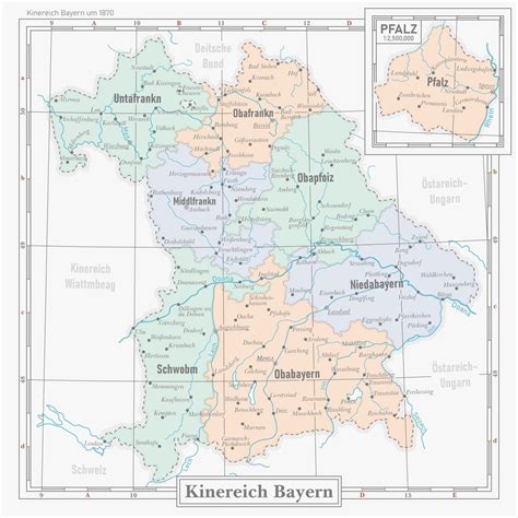 This Map Depicts The Kingdom Of Bavaria In 1870 In Maps On The Web