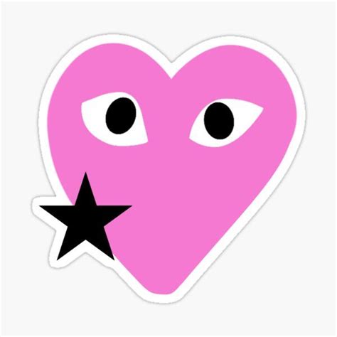 Pink Cdg Heart With Star Sticker By Mollsdesigns Redbubble Black