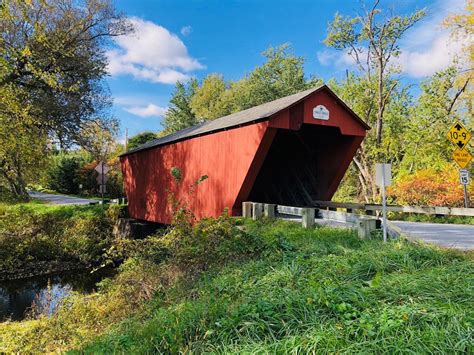 Cooley Covered Bridge In Pittsford Vermont Spanning Furnace Brook