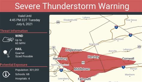 Severe Thunderstorm Warning Issued For Parts Of Central Pa