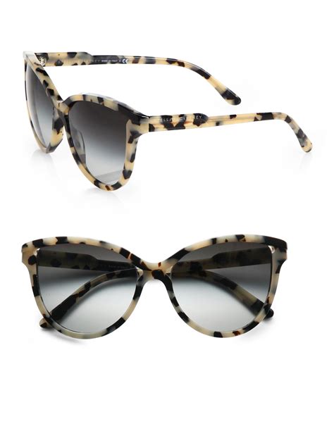 Stella Mccartney Butterfly Acetate Cats Eye Sunglasses In
