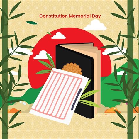 Free Vector Flat Japanese Constitution Memorial Day Illustration