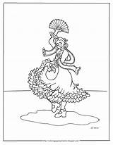 Dancer Flamenco Spanish Coloring Printable Adron Mr sketch template