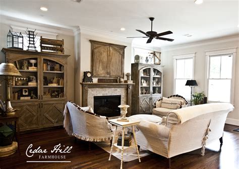 Warm country style farmhouse living room. Adding a Ruffle - Cedar Hill Farmhouse