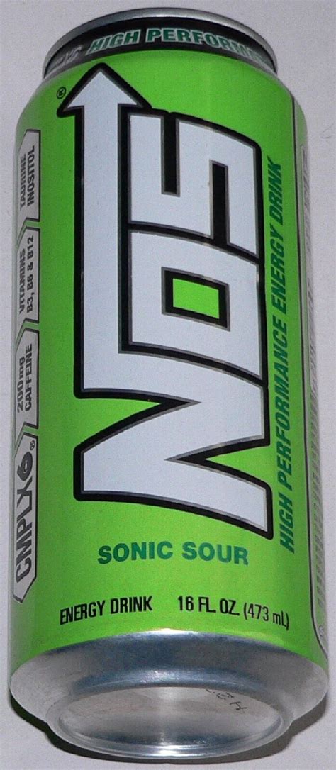 Can Nos ® Sonic Sour Energy Drink 16 Fl Oz Empty Aluminum Green