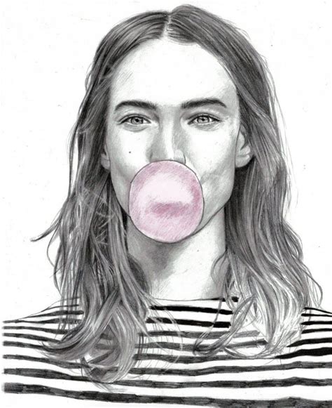Bubble Gum Pop Pencil Drawing Photorealistic Artist Inspiration