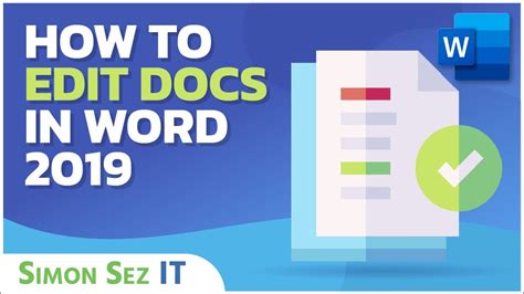How To Edit Documents In Microsoft Word 2019 Ms Word Tutorial Youtube