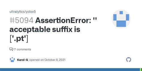 Assertionerror Acceptable Suffix Is Pt Issue Ultralytics Yolov Github