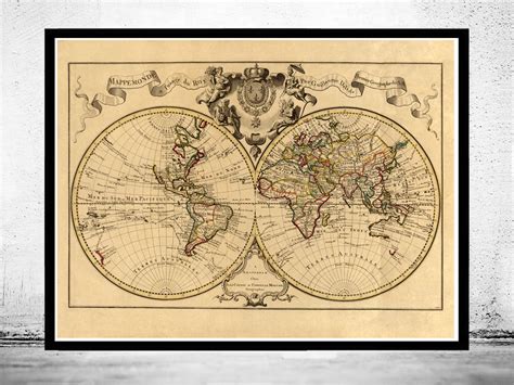 Old World Map 1742 Vintage Map Vintage Maps And Prints