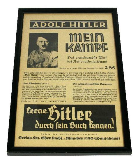 Hitler's publisher reduced it to my struggle (mein kampf). ORIGINAL MEIN KAMPF ADVERTISING BROADSIDE