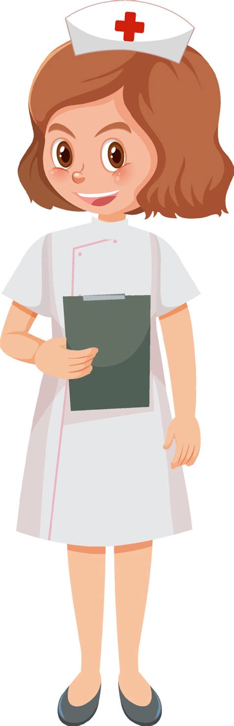 Cute Nurse Cartoon Character On White Background Vector Art At