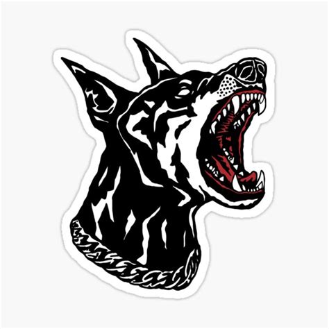 Doberman Pinscher Dog Attack Sticker For Sale By Senel Redbubble