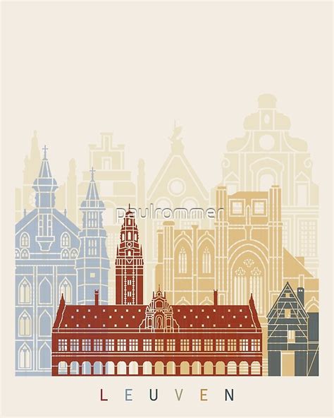 Leuven Skyline Poster By Paulrommer Redbubble