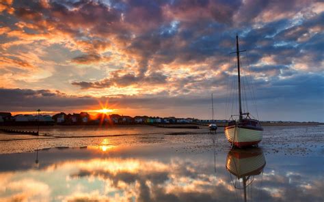 Lakes Ocean Sea Bay Harbor Water Reflection Sky Clouds Sunset Sunrise