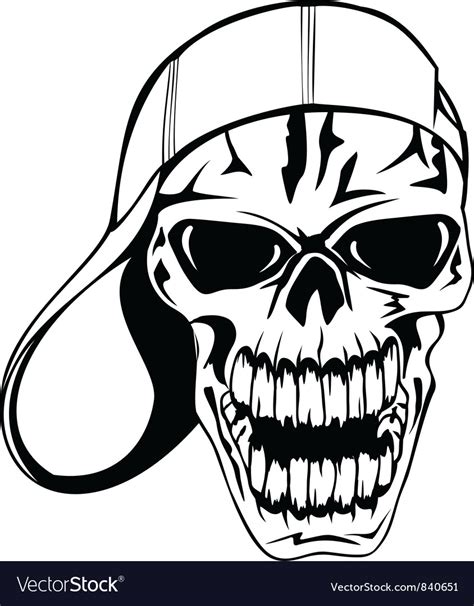 Skull In Baseball Cap Royalty Free Vector Image