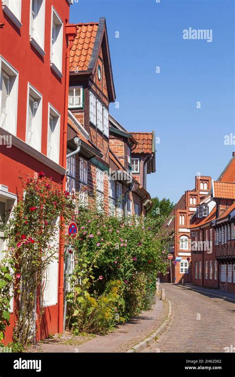 Historic House Facades In The Old Townlueneburglower Saxonygermany